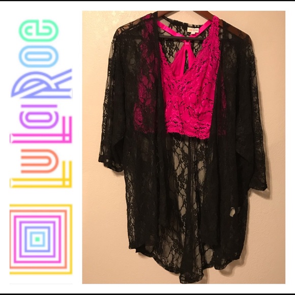 LuLaRoe Sweaters - 🌷 !SEXY ! lularoe Lindsay Lace Size L XL 🌷